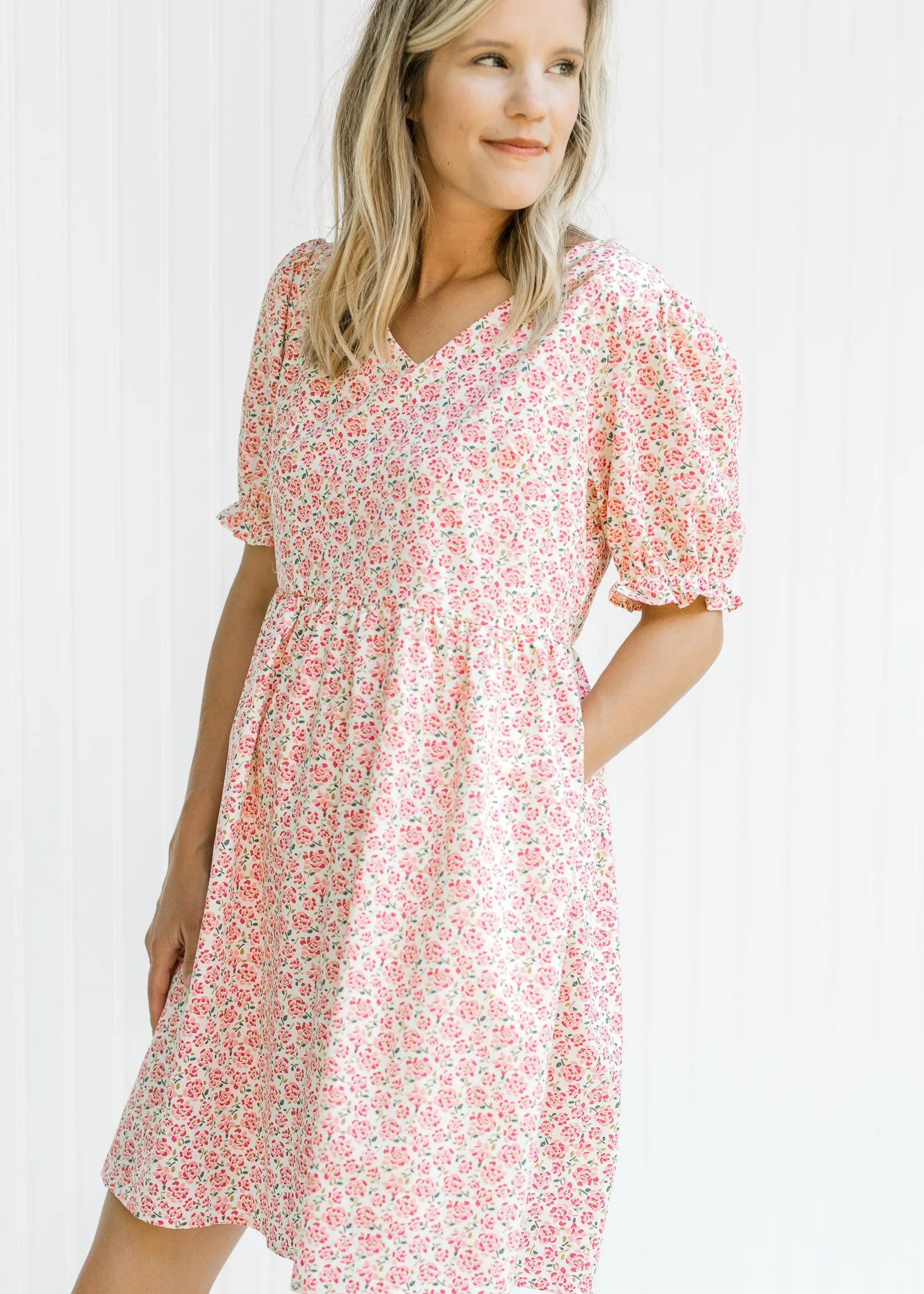 X So Pink Microfloral Dress