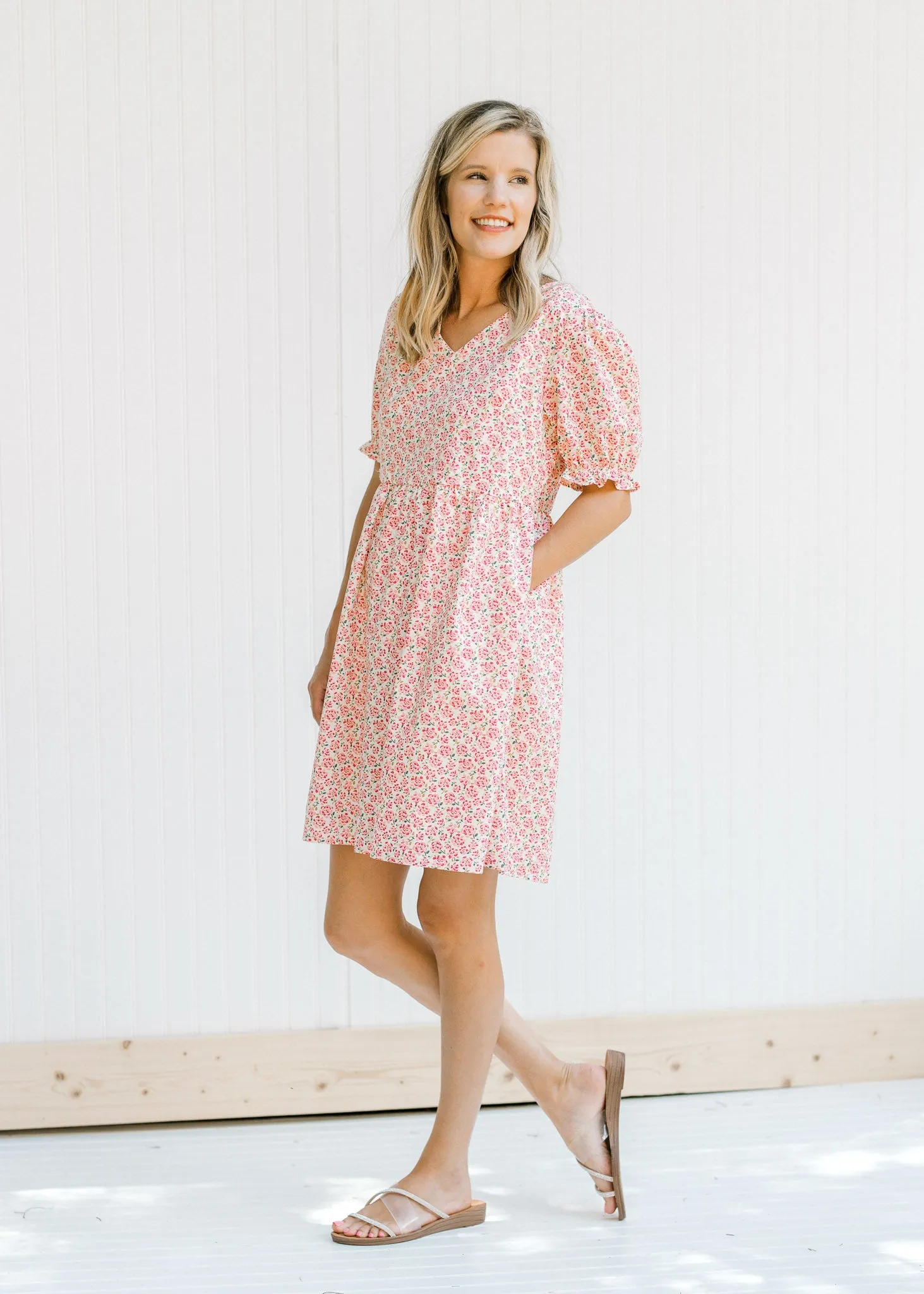 X So Pink Microfloral Dress