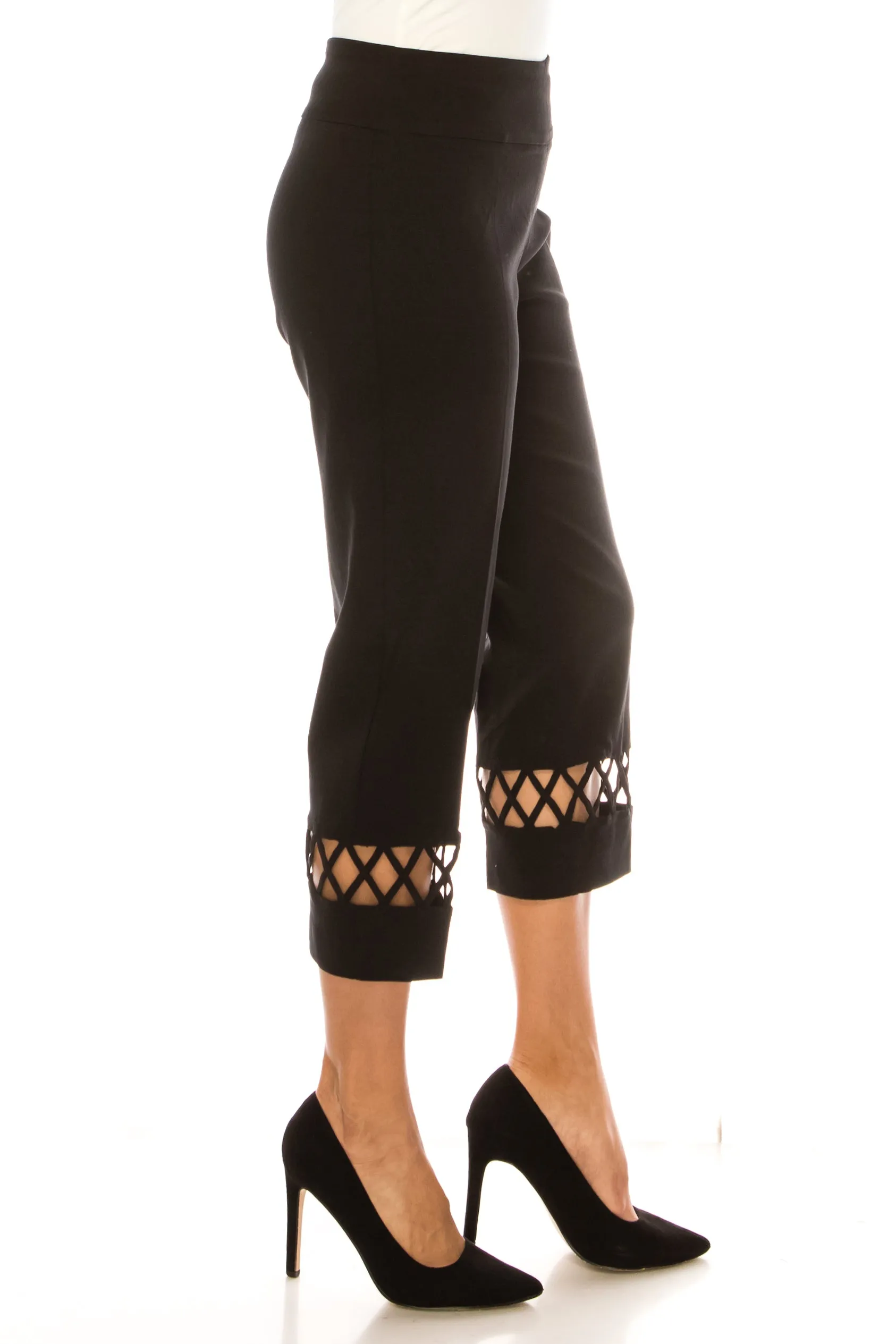 Zac & Rachel Pull-On Crisscross Leg Capri Pants