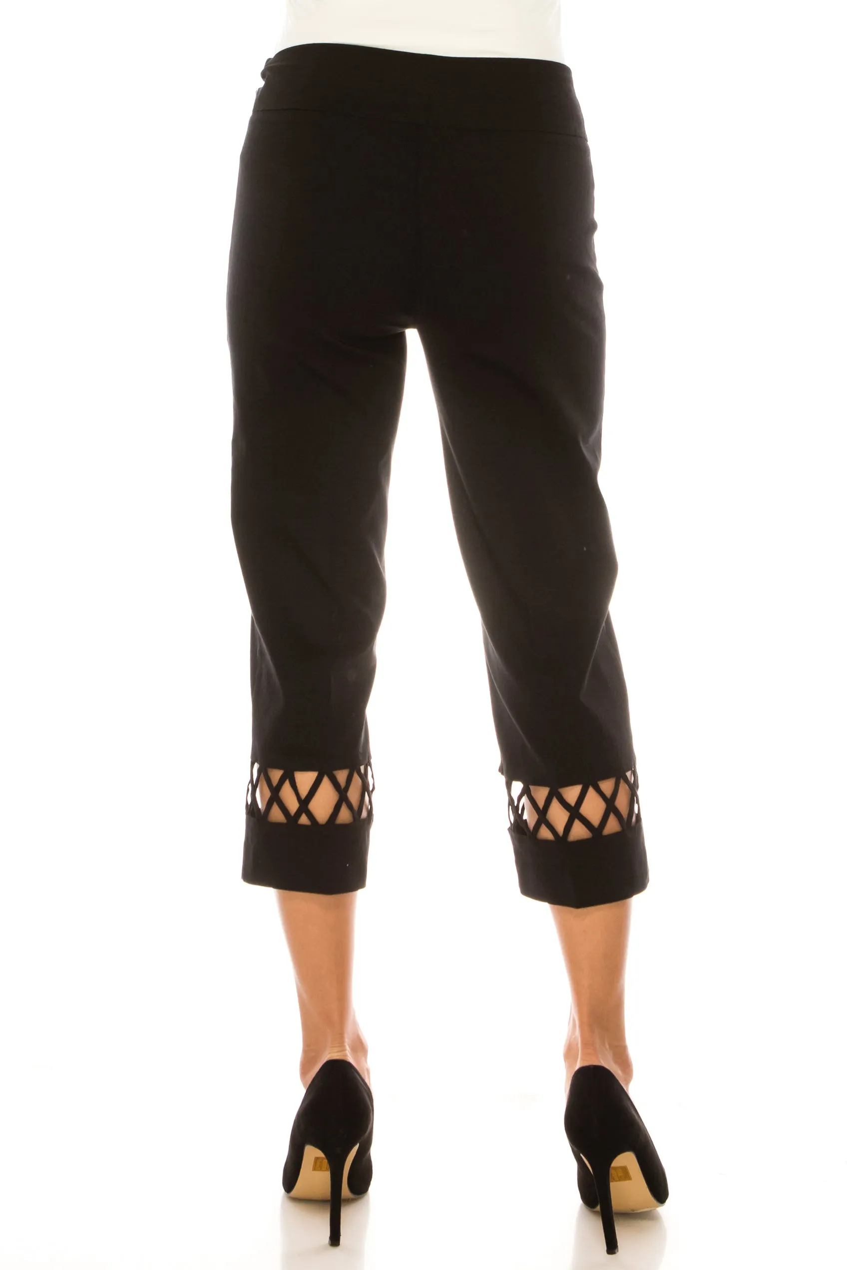 Zac & Rachel Pull-On Crisscross Leg Capri Pants